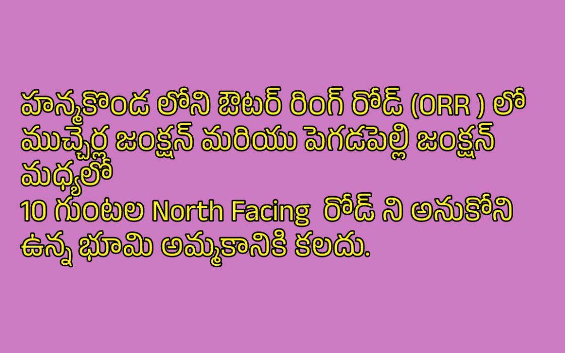 North Facing 10 Gunta Plot for Sale on Outer Ring Road (ORR), Between Muccherla Junction and Pegadapelly Junction, Hanamkonda